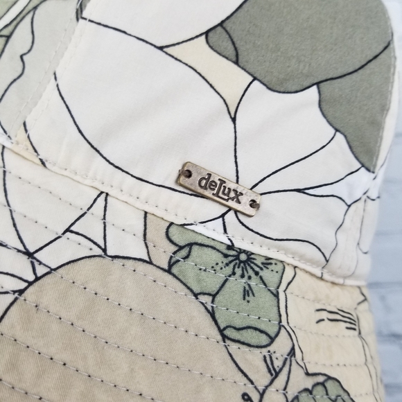 DELUX | linen & jute floral flower bucket hat - Picture 2 of 9